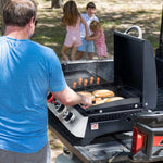 Royal Gourmet 3 Brenner Gasgrill, 3 in 1 Tischgrill mit Grillen, Braten, Kochen, Campinggrill mit Klappbare Seitenablage, Tragbarer Picknickgrill mit 8,5 kW Schwarz