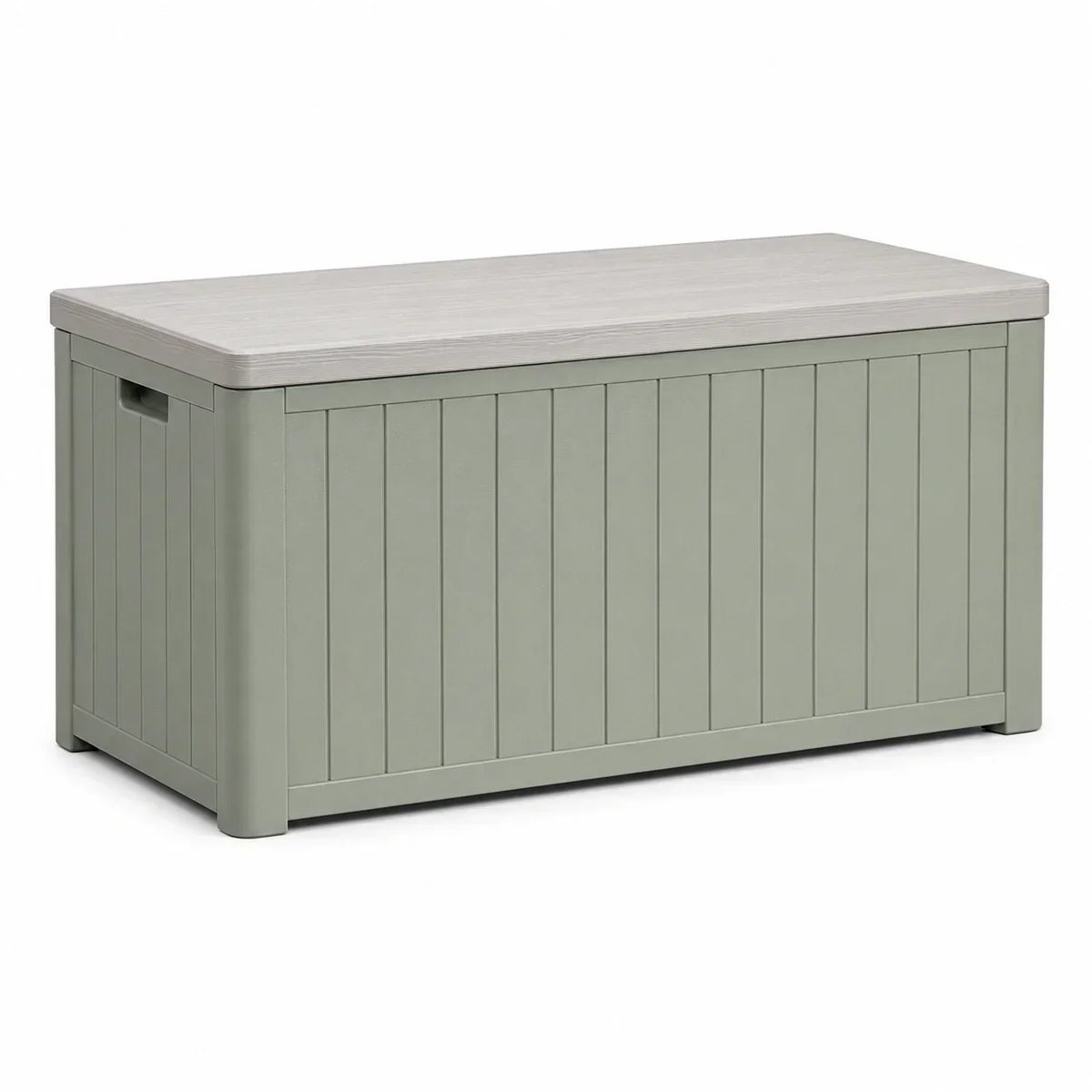 Caja de jardín de plástico 120x60x50 cm gris-verde