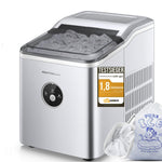 Eiswürfelmaschine Testsieger 2025, 14 kg 24 Stunden, 9 Eiswürfel in 6-8 Minuten, Gerauscharmer Betrieb, 120W Ice Maker mit Schaufel u. Korb, Eiswürfelbereiter Klein für Zuhause, Büro