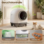 Arenero automático para gatos Devoko de 90L, autolimpiable, para familias con varios gatos, control por aplicación, seguridad múltiple, sistema desodorante