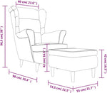 vidaXL Sillón orejero con reposapiés, reposabrazos, sillón de TV, sillón tapizado, sillón lounge, sillón de salón, sillón de descanso, sillón relax, terciopelo rosa