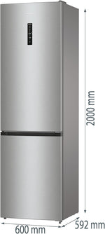 Gorenje NRK620CA2XL4 Frigorífico combi/Independiente/331L volumen total/ 35dB/Clase energética: C/AdaptTech/NoFrost Plus/Convert FreshZone/CrispZone con control de humedad/KitchenFit/(AnxAlxPr): 60 × 200 × 59,2 cm/Gris