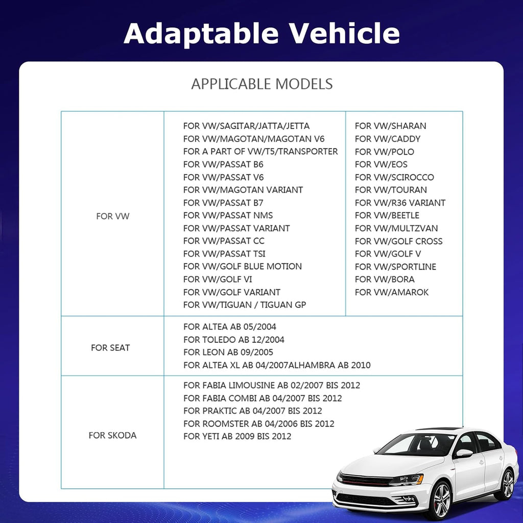 [4G+64G] Autorradio Android para VW Volkswagen Jetta Passat Seat Golf Tiguan Skoda Polo con CarPlay y Android Auto inalámbricos, pantalla táctil de 7 pulgadas con GPS, WiFi, Bluetooth 5.0, radio FM/RDS, 32EQ