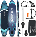 Tabla de Stand Up Paddle TSUNAMI PRO, tabla SUP con accesorios completos, bomba y correa de seguridad, capacidad de carga de hasta 160 kg, longitud 350 cm, material doble y refuerzos internos adicionales