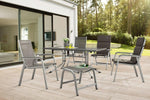 Silla de jardín de respaldo alto Kettler Basic Plus Advantage, ajustable, fácil de plegar, silla plegable práctica, aluminio y plástico resistente, muebles de jardín resistentes a la intemperie, plata/antracita