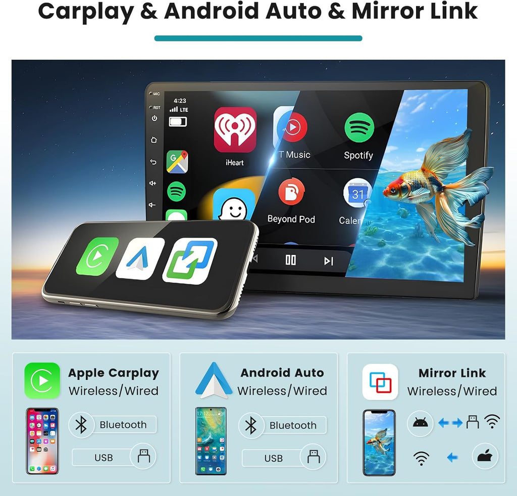 [2G+64G] Hikity Autoradio Android 15 para Peugeot 3008 2009-2015, Carplay inalámbrico y Android Auto, pantalla de 9 pulgadas con GPS, WiFi, Bluetooth, Mirror Link, FM/RDS, MIC, SWC, cámara de visión trasera