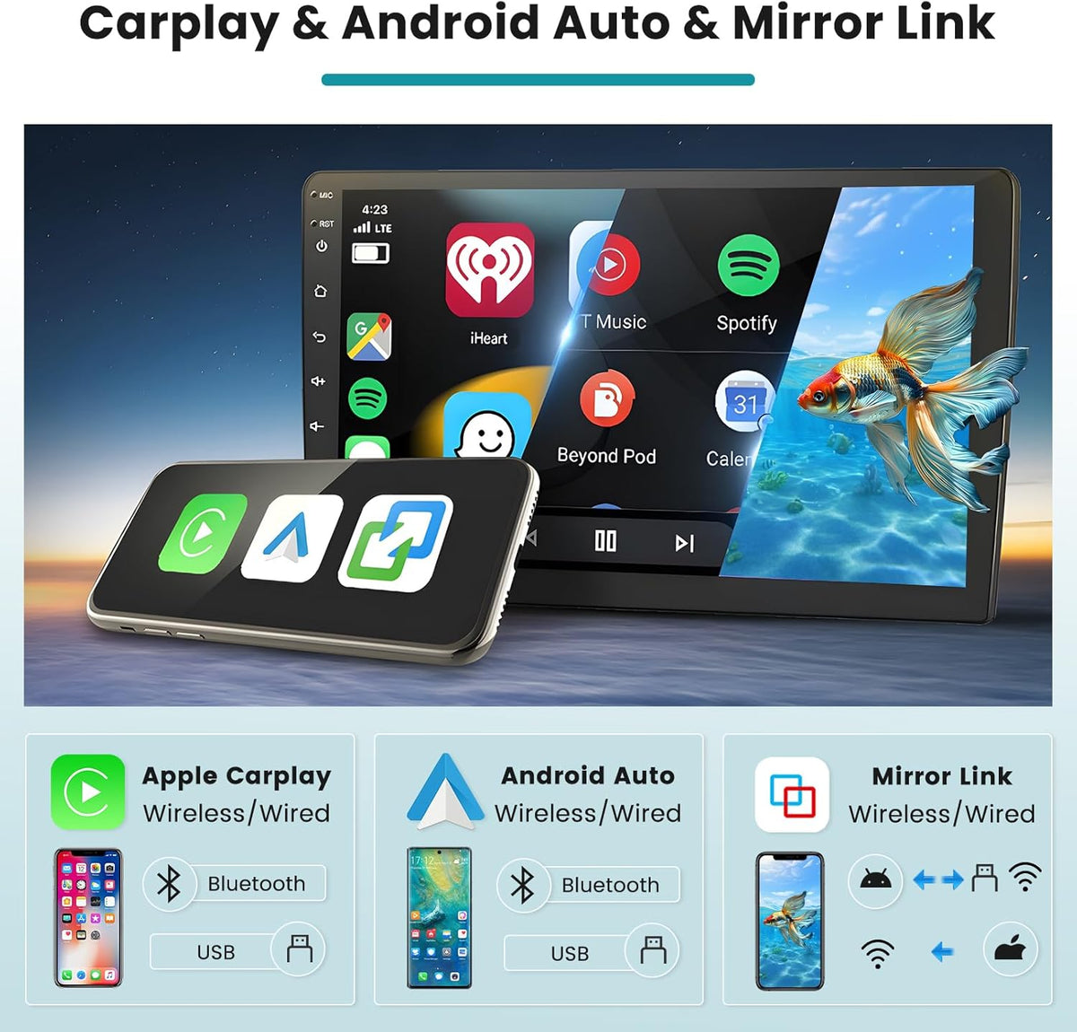 [2G+64G] Hikity Autoradio Android 15 para Peugeot 3008 2009-2015, Carplay inalámbrico y Android Auto, pantalla de 9 pulgadas con GPS, WiFi, Bluetooth, Mirror Link, FM/RDS, MIC, SWC, cámara de visión trasera