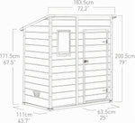 Caseta de jardín Keter Manor Pent 6x4 resistente a la intemperie, plástico, exterior, dimensiones exteriores: ancho x fondo x alto: 183,5 x 111 x 200,5 cm, dimensiones interiores: 168,5 x 97 x 154 cm, gris