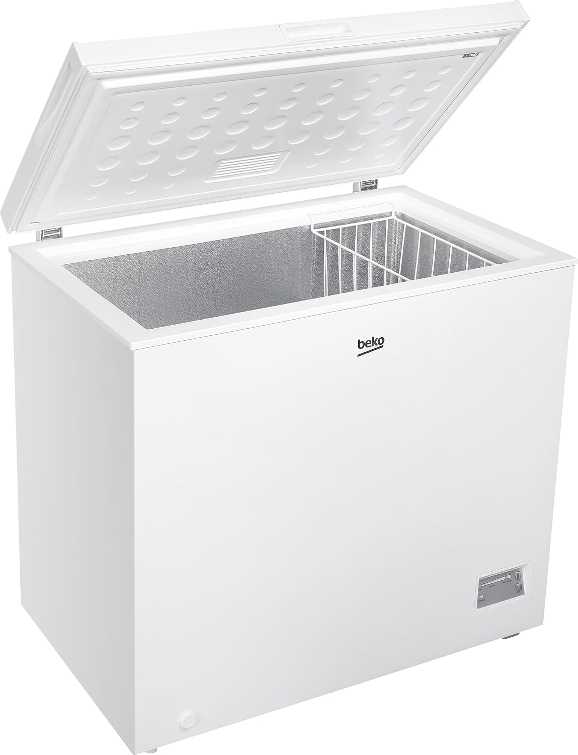 Congelador horizontal Beko CF200CWN, arcón congelador, 198 l de capacidad útil, 1 cesta para congelados, función de congelación rápida, ruedas de transporte, sistema de indicador LED, 40 dB(A), blanco