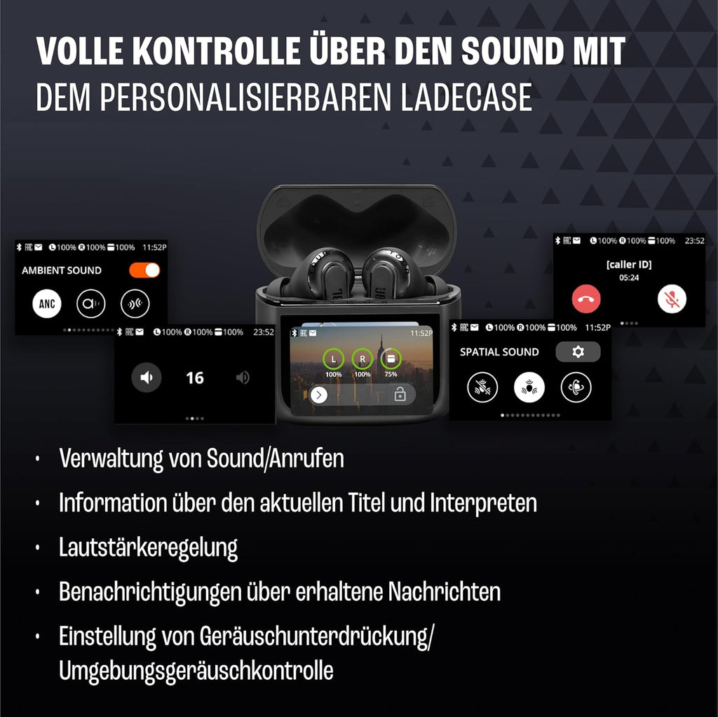 JBL Tour Pro 3, auriculares True Wireless Bluetooth con estuche de carga inteligente, 40 h de duración de batería, True Adaptive Noise Cancelling 2.0 y sonido JBL Spatial 360 con seguimiento de cabeza, negro