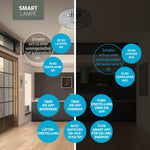 Ventilador de techo inteligente Varin® con luz, Wi-Fi Tuya, Ø 50 cm, lámpara de techo con ventilador, ventilador con luz de techo con 4 casquillos E27 (sin bombillas), mando a distancia, bambú blanco