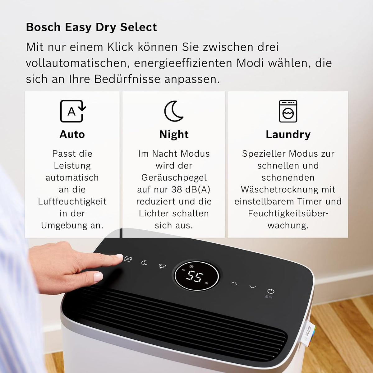 Bosch Dry 4000, Deshumidificador, Para estancias de hasta 33 m²