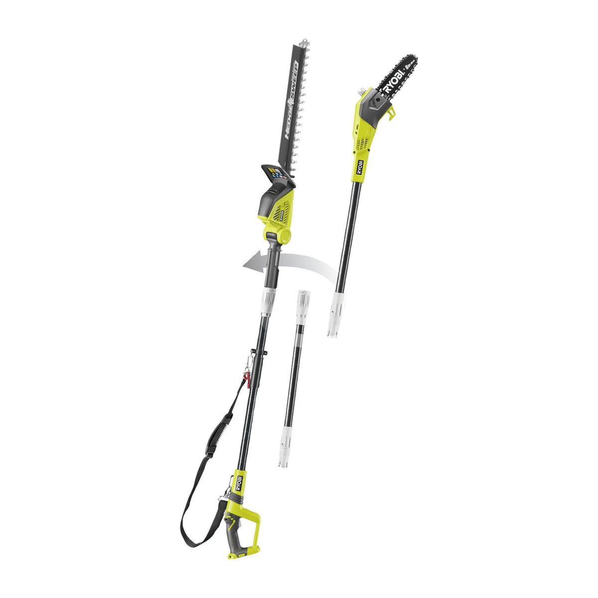 RYOBI Combo 2 en 1 Podadora de 20 cm + Cortasetos de pértiga de 45 cm 18V ONE+