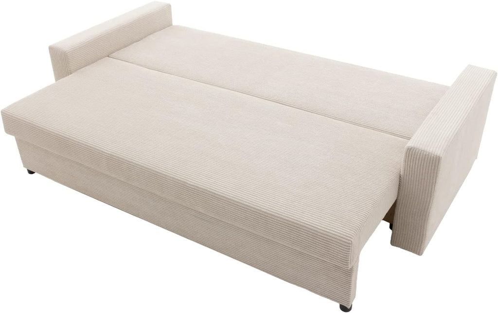 Sofá Aikido I 223x90 - con función de cama - colores a elegir - sofá moderno - con arcón - tela de pana moderna - tejido POSO (POSO 014)