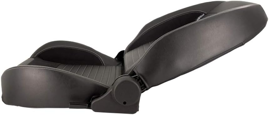 Asiento tipo baquet AutoStyle 'Classic II' - Piel sintética negra + ante + costuras grises - Respaldo ajustable a la izquierda - incl. guías