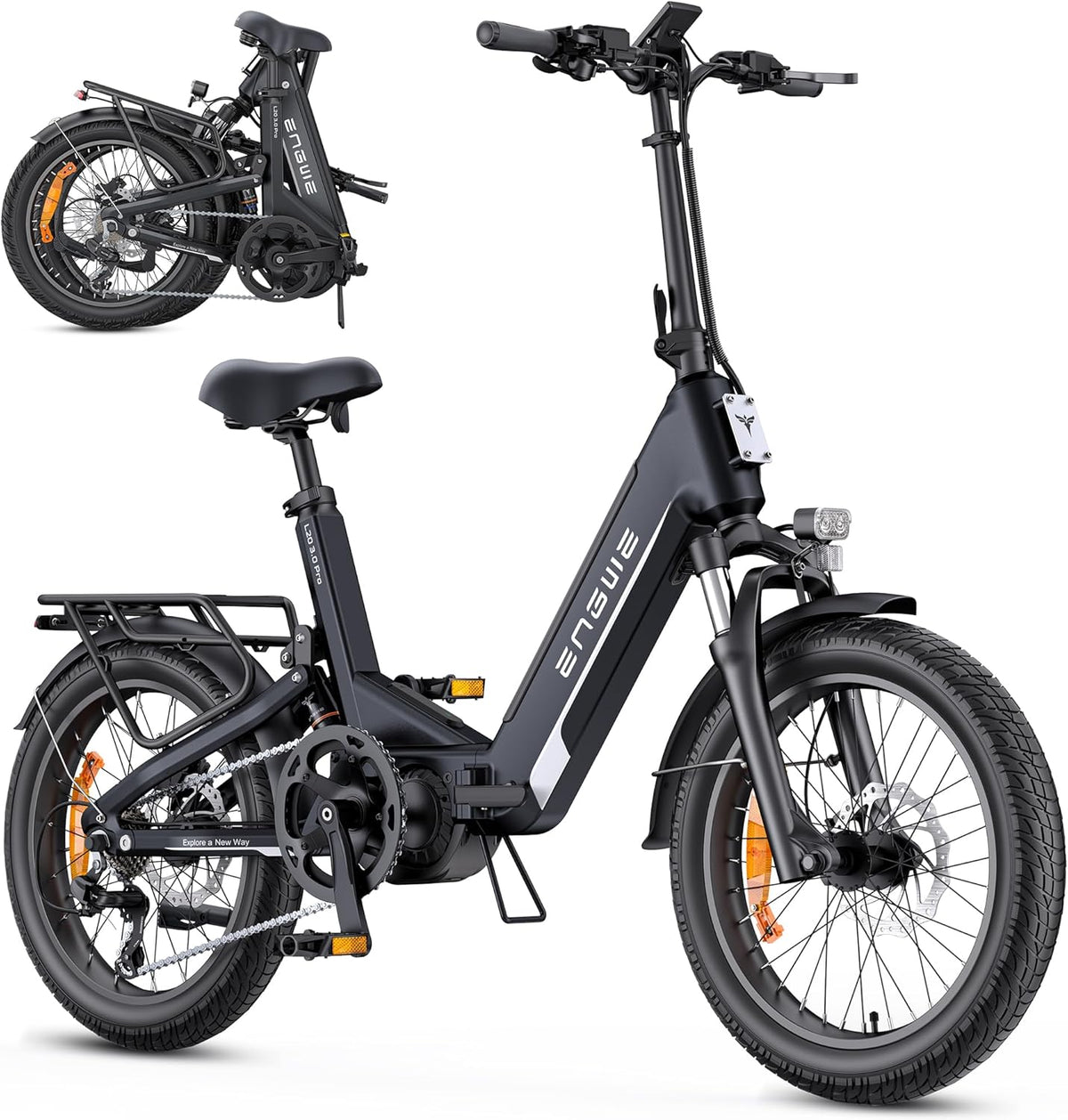 Bicicleta eléctrica ENGWE con APP e IoT, batería de 48V 15Ah con autonomía de hasta 160 km, sensor de par y frenos hidráulicos, neumáticos de 20 * 3.0, carga en 2 horas