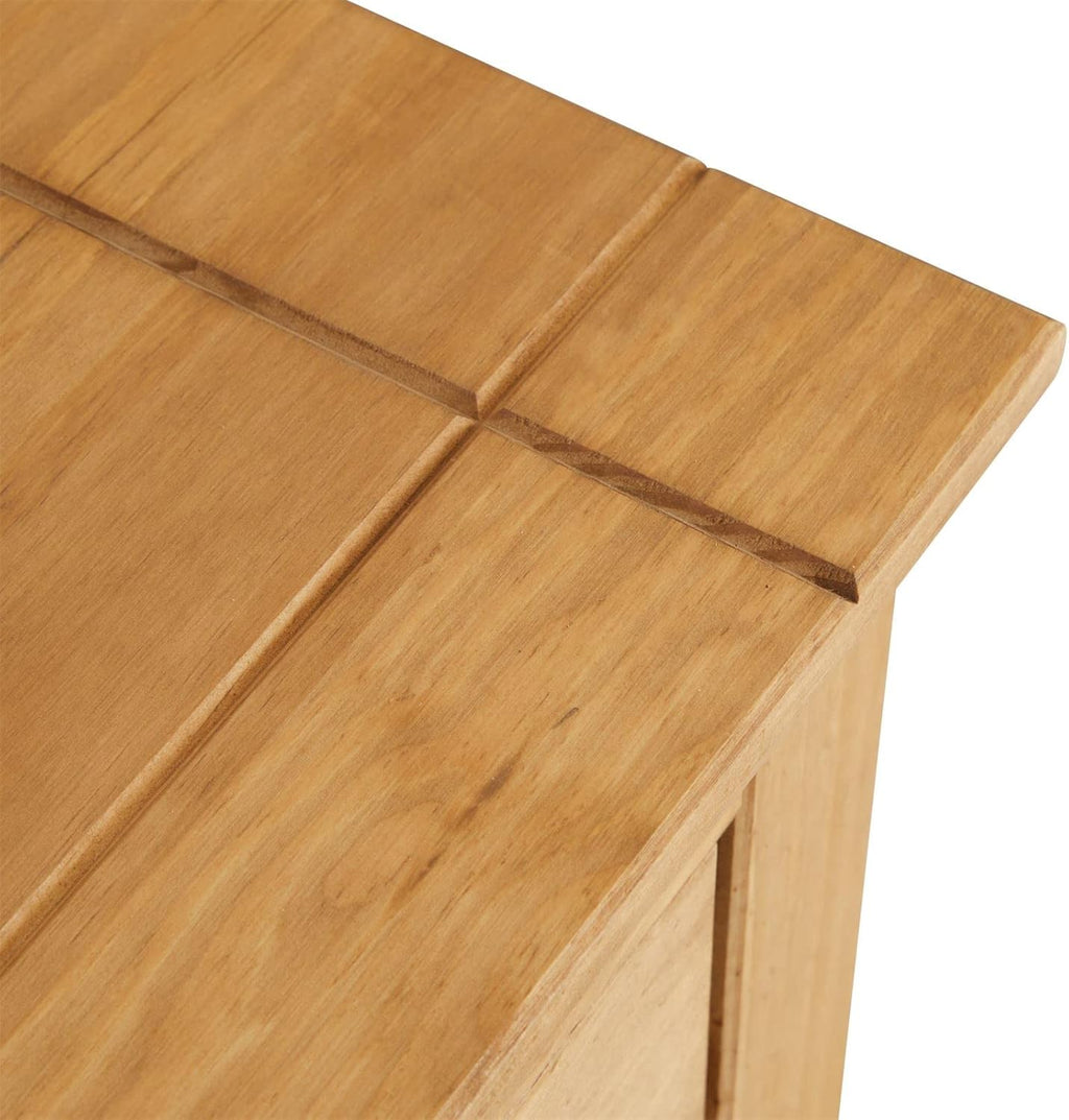 Cómoda Cancun de estilo rústico de CARO-Möbel en madera de pino maciza, aparador moderno con 2 cajones y puertas, cómoda con superficie teñida y encerada
