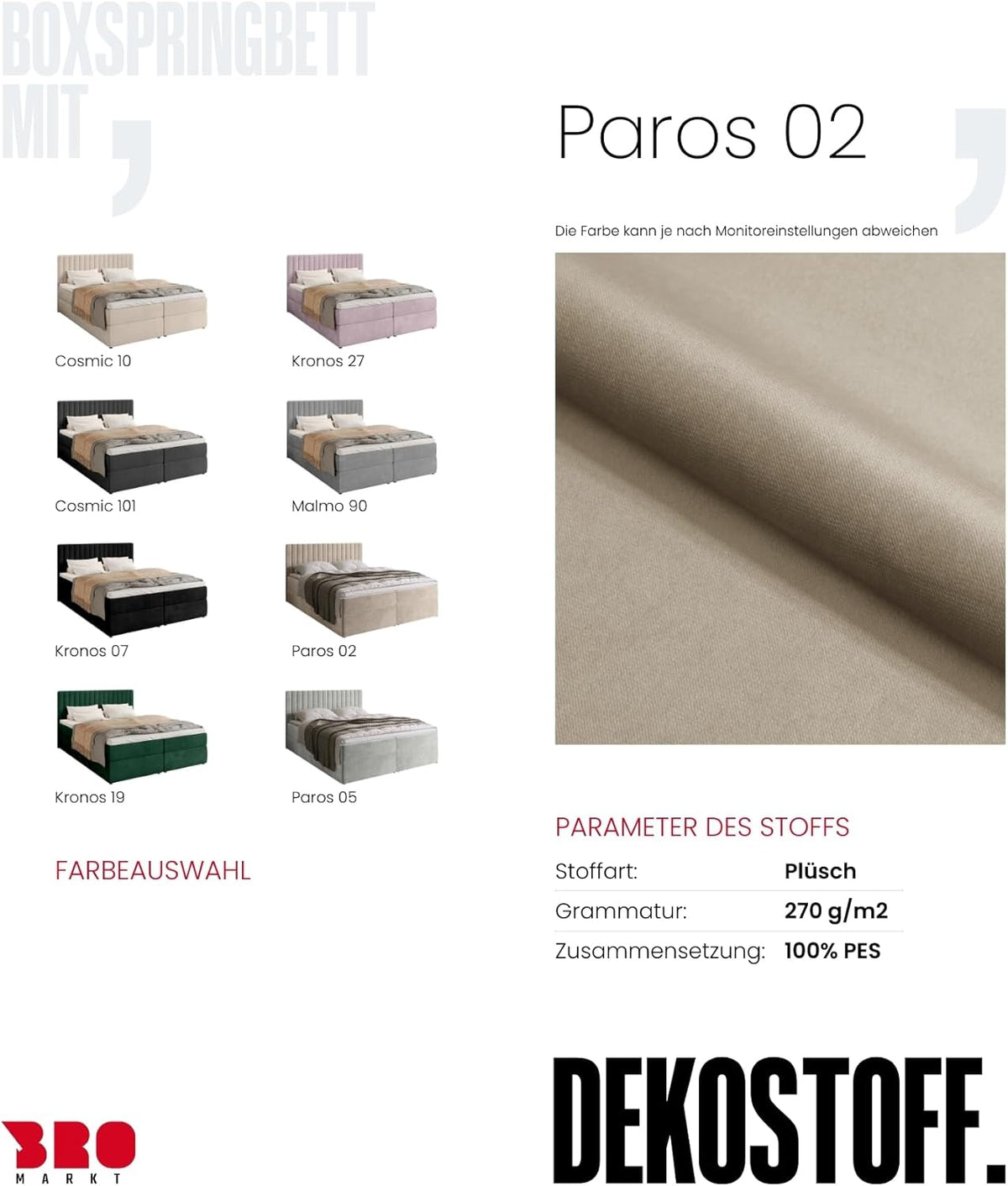 Cama boxspring BROMARKT con arcón, cama tapizada con colchón Bonnell y topper, cama doble con espacio de almacenamiento para dormitorio, cabecero acolchado Dream 140x200, grado de firmeza H3, tejido de terciopelo beige