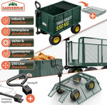 GARDEBRUK® Bollerwagen 550kg Belastbar Klappbar Stabil Herausnehmbare Plane Gerätewagen Handwagen Garten Gartenkarre Gartenwagen Transportwagen Karre