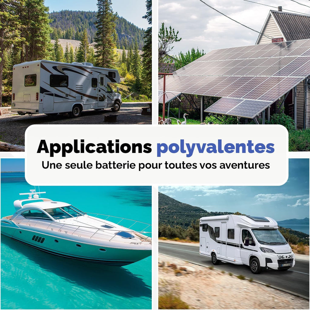Batería AGM Electronicx 100Ah Premium 12V recargable - Batería de coche para autocaravana y panel solar 100 Ah