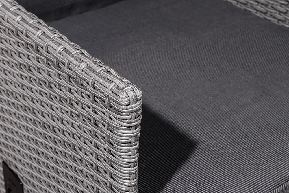 Riess Ambiente Outdoor Gartenstuhl Sylt - grau - Polyrattan - Hochlehner mit Armlehne verstellbar wetterfest