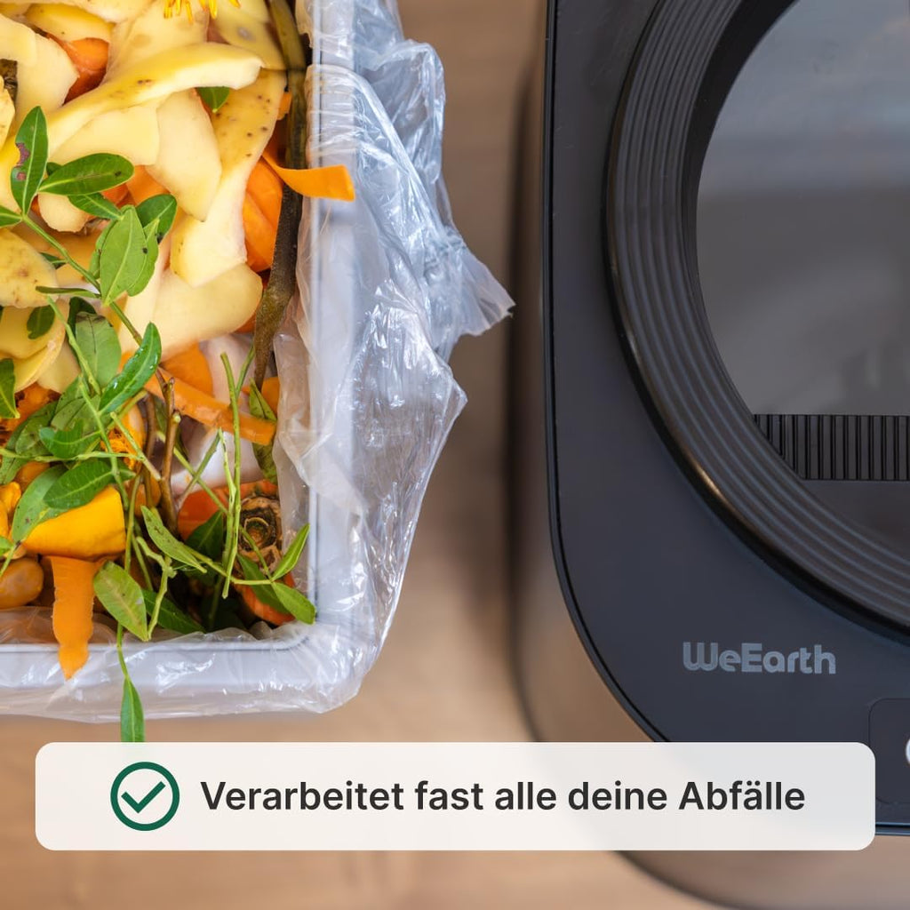 Compostador eléctrico de cocina 4L | Transforma tus residuos en abono con un clic | Compostador eléctrico WeEarth (Negro)