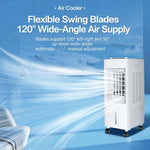 Enfriador evaporativo, climatizador portátil, 4 en 1 con 3 niveles, 6L/12L con mando a distancia, aire acondicionado portátil sin tubo de escape con refrigeración por agua, ventilador, humidificador y modo noche (12L blanco)