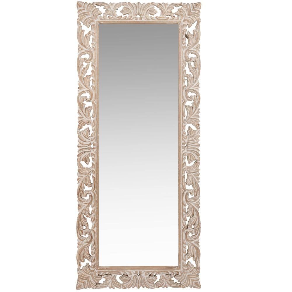 Espejo rectangular de madera de mango tallada 54x130 estilo clásico chic mango Maisons du Monde