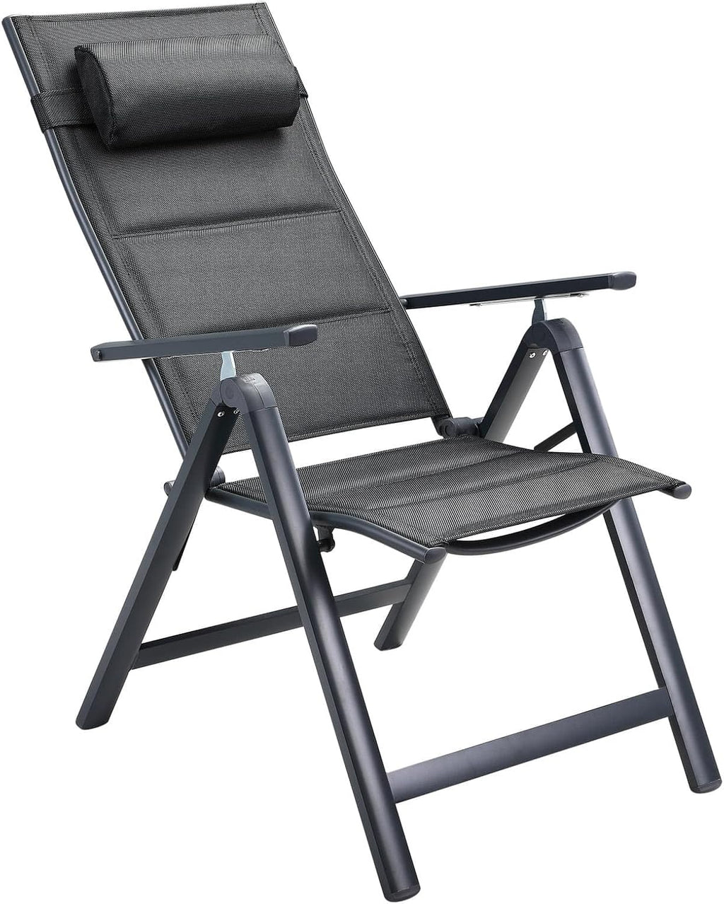 Casaria® Gartenstühle 4er Set Klappbar Gepolstert Alu 8- Fach Verstellbar 120 kg Belastbarkeit Wetterfest Outdoor Balkon Camping Hochlehner Klappstuhl