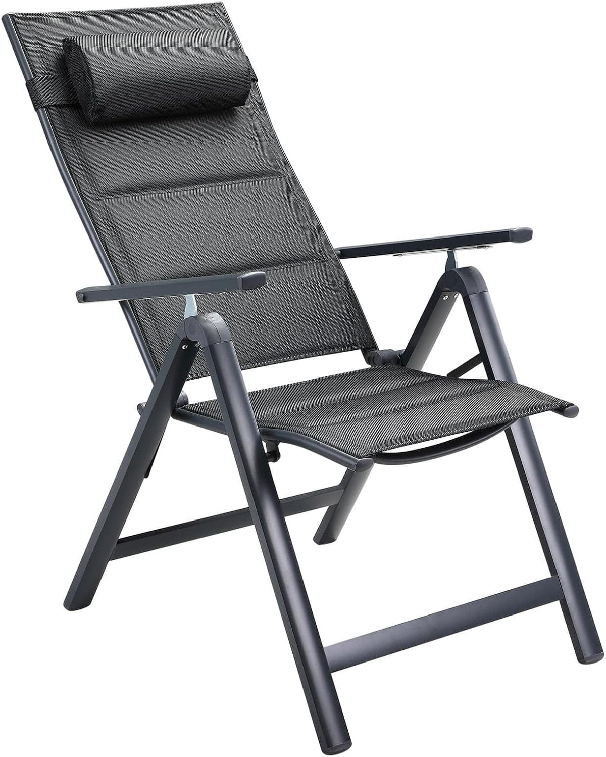 Casaria® Gartenstühle 4er Set Klappbar Gepolstert Alu 8- Fach Verstellbar 120 kg Belastbarkeit Wetterfest Outdoor Balkon Camping Hochlehner Klappstuhl