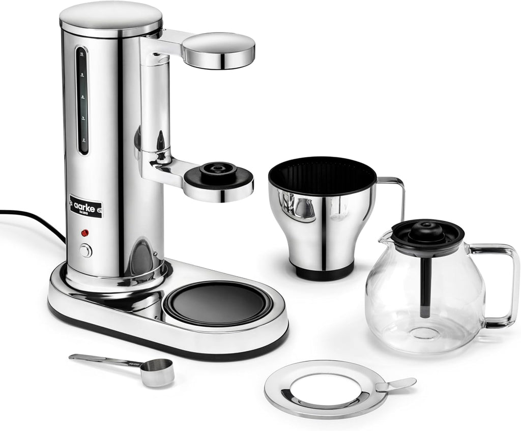 aarke Filterkaffeemaschine – Elektrische Kaffeemaschine, Glaskaraffe, Warmhaltefunktion, 10-Tassen-Kapazität, 250 ml -1.25L, Modernes Design, Kaffeezubereiter für Filterkaffee, ECBC-zertifiziert.