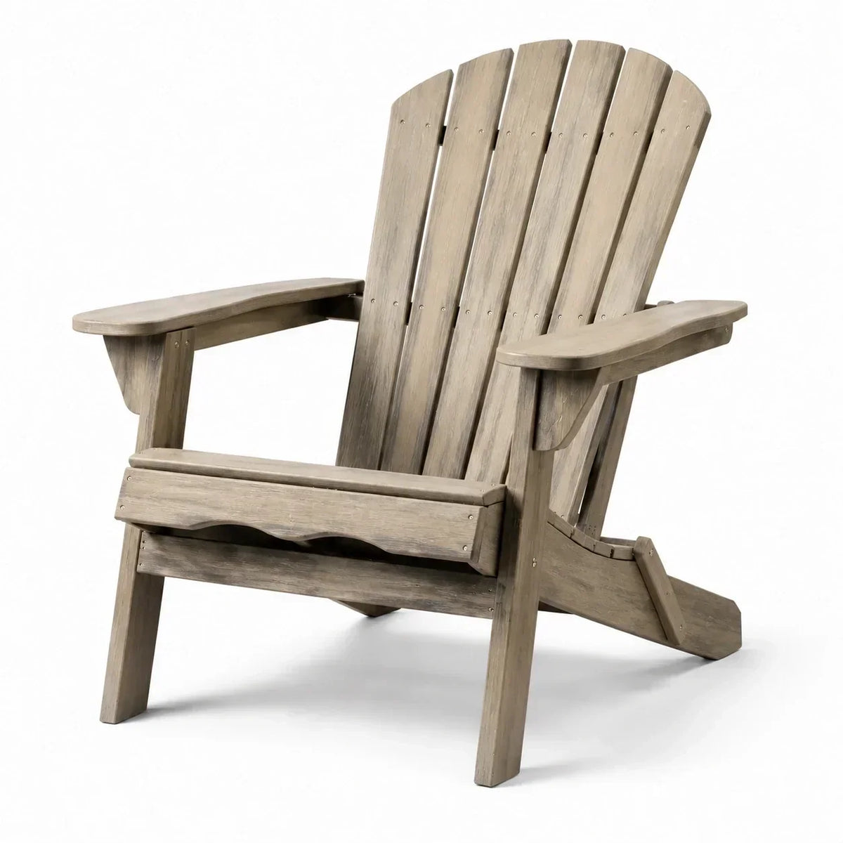 Silla  Adirondack de madera gris 110cm x 90cm x 95cm