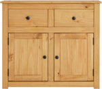 Cómoda Cancun de estilo rústico de CARO-Möbel en madera de pino maciza, aparador moderno con 2 cajones y puertas, cómoda con superficie teñida y encerada