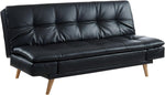 Sofá cama extensible de 3 plazas Zarina de Vente-unique, piel sintética, negro