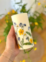 Vela de soja con estampado floral, vela aromática, 14 cm x 7 cm, 45–50 horas de duración