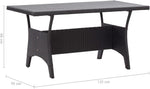vidaXL Mesa de jardín mesa de comedor de jardín mesa de terraza mesa mesa de balcón muebles de jardín exterior terraza negro 120x70x66cm polirratán estructura de acero