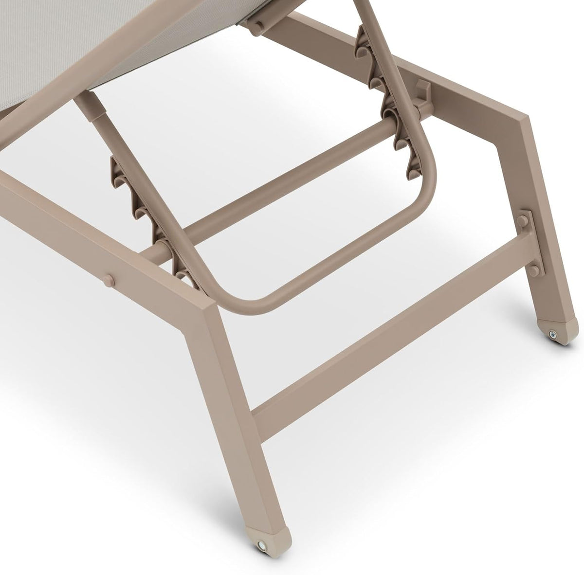 Tumbona de jardín IDIMEX ESPIRITU ajustable en altura, champán – Tumbona con respaldo ajustable de aluminio y textileno resistente a los rayos UV, para terraza, balcón, jardín, tumbona de relax para exterior