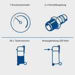 Compresor de aire vertical Scheppach HC51V | Depósito de 50 L, 10 bar