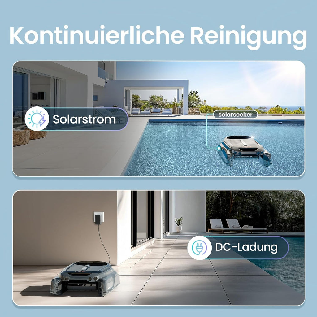 AIPER Surfer S1 Skimmer para piscina, robot de piscina con batería solar, Solarseeker, limpieza de superficie de agua, 20 horas de autonomía, aplicación inteligente, temperatura del agua, ideal para todo tipo de piscinas