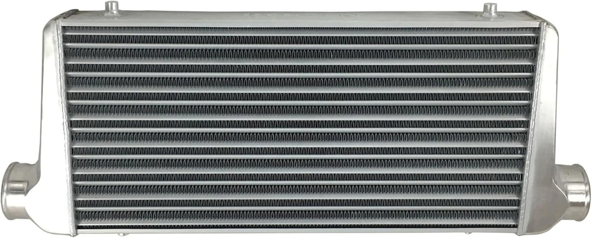 Intercooler de barra y placa 600 x 300 x 76 mm, diámetro exterior 76 mm, montaje frontal universal, tubo de admisión