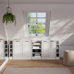 Vicco Dachschrägenschrank-Set Rion, Weiß Landhaus/Weiß, 5er Set, geeignet für die platzsparende Aufbewahrung unter Dachschrägen