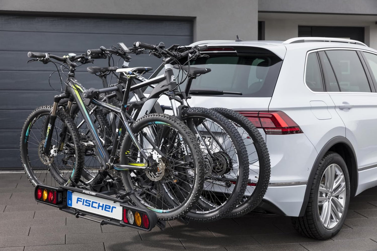 Portabicicletas de enganche FISCHER ProlineEvo 3 I Portabicicletas para bola de remolque I Portabicicletas para coche I Portabicicletas para bicicletas eléctricas