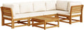 vidaXL Set de salón de jardín 6 piezas, muebles de jardín con cojines diseño de listones, conjunto de asientos para jardín y terraza, sofá modular, madera maciza de acacia