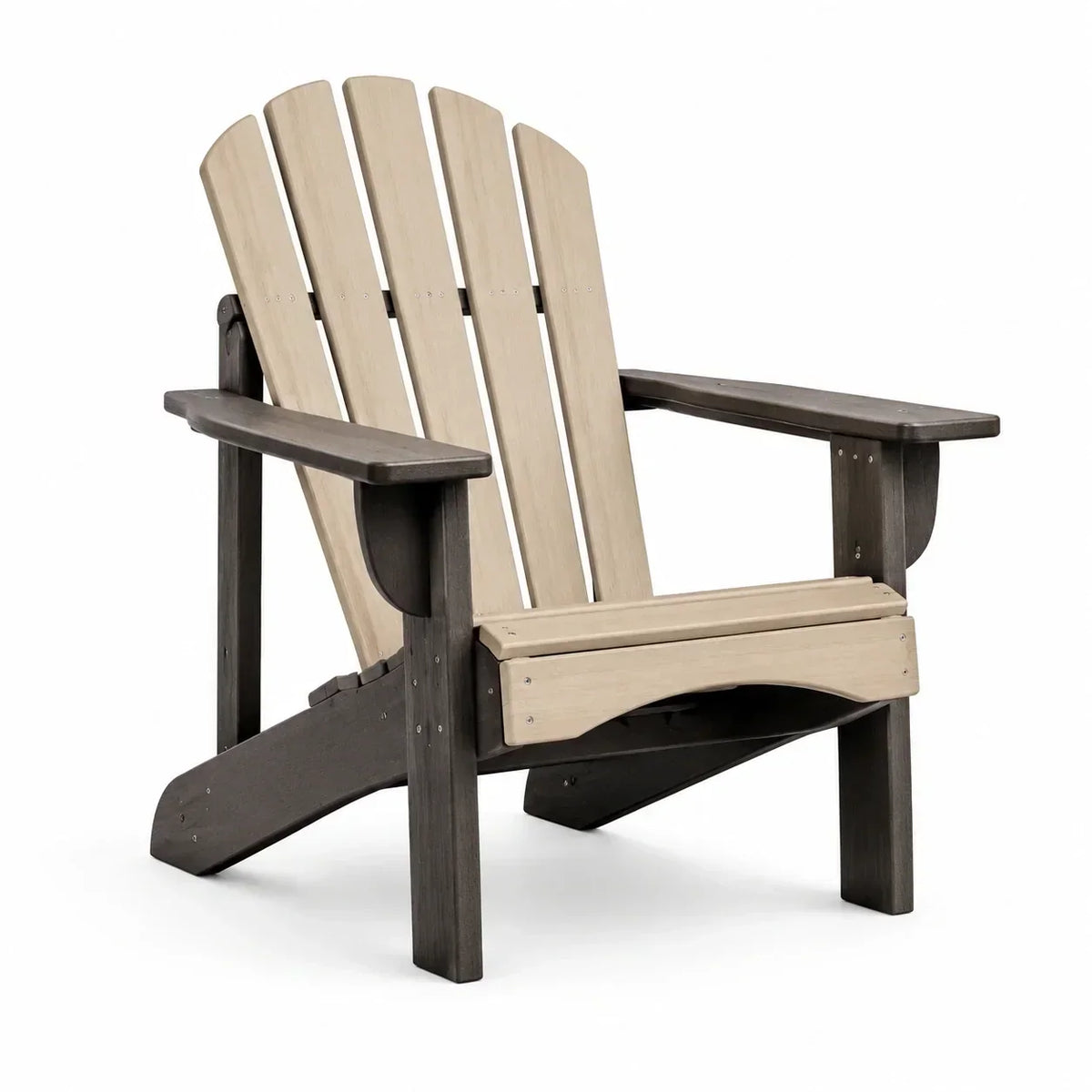 Silla Adirondack de madera compuesta, color beige/marrón