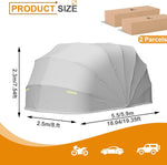 Toldo para coche resistente a todas las condiciones climáticas, garaje plegable semiautomático con cerradura de combinación, cochera plegable para exteriores, tela Oxford 600D, gris, L: 5,5/5,9 m