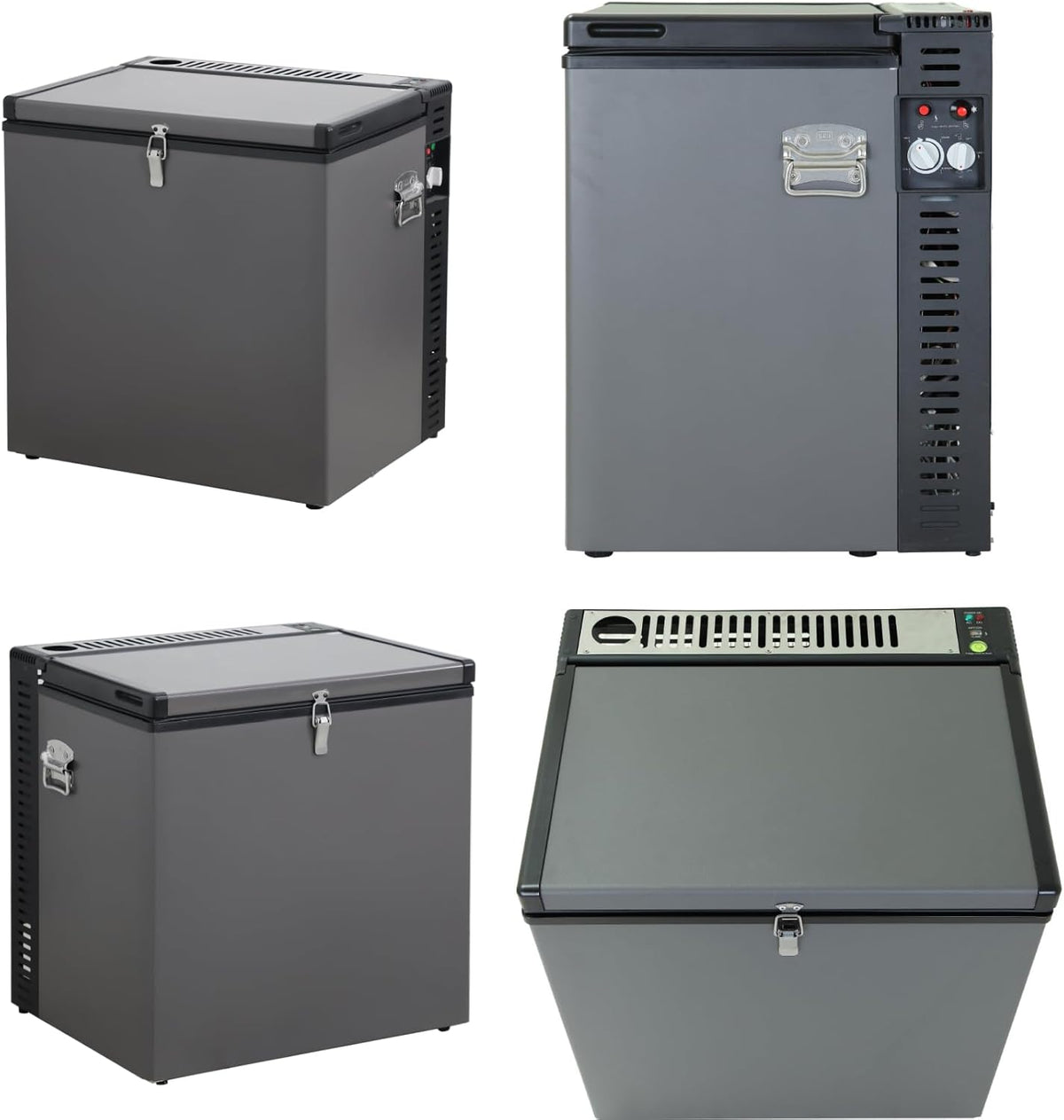 Congelador a gas Smad, 70 l, alimentación triple, 12 V/230 V/GLP, para camping, congelador de gas, silencioso, para garaje, vehículos móviles, viajes, negro
