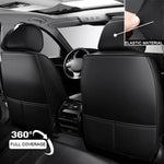 QWEDFSD Fundas de Asiento de Coche para MG MGS5 EV 2025, Protección Impermeable contra el Polvo, Juego Completo de Fundas de Asiento de Cuero, Blanco-Negro/C