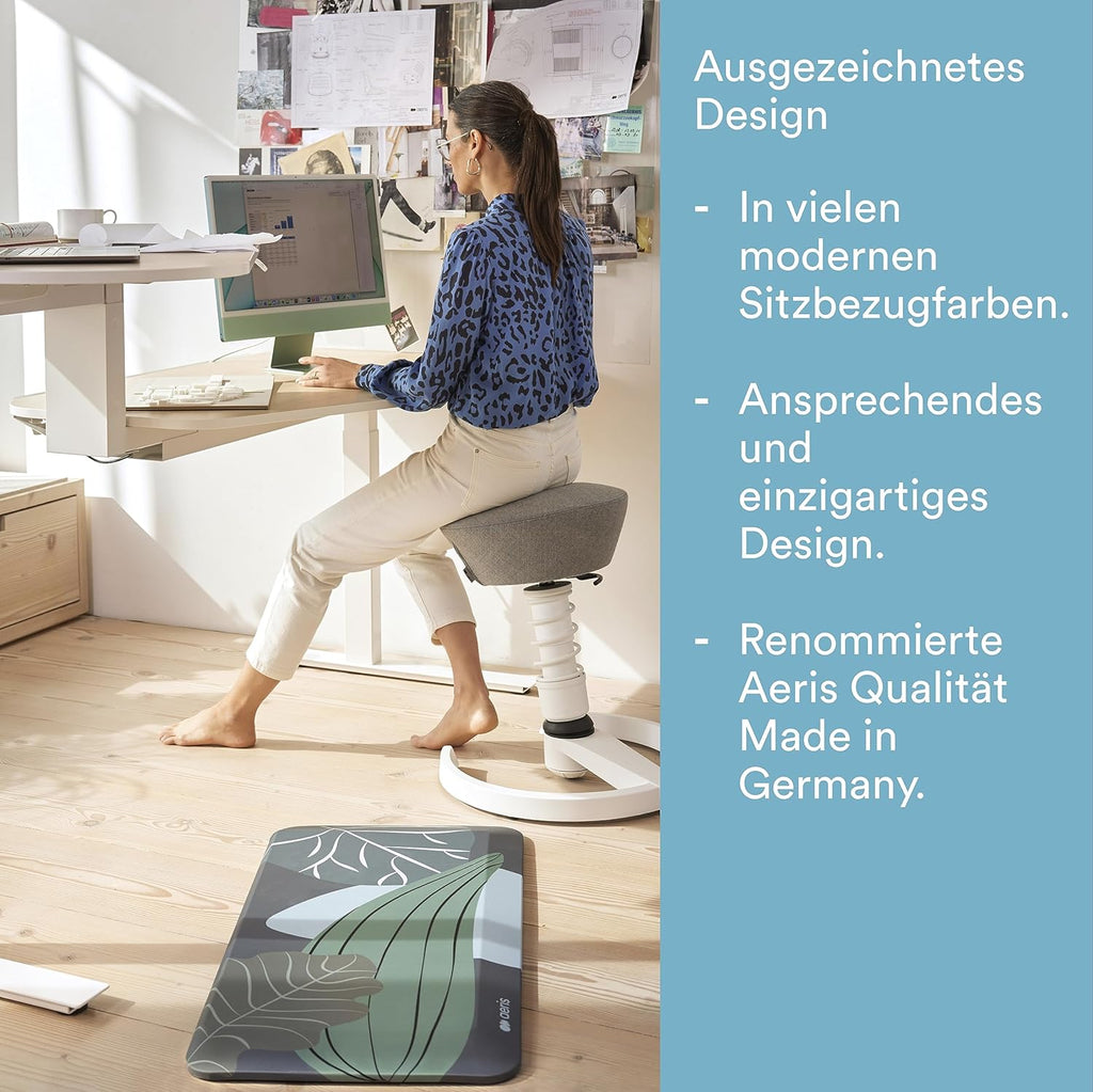 aeris Swopper – Taburete ergonómico – Taburete de oficina ajustable en altura – Taburete versátil para una espalda sana – Silla de oficina sin ruedas, muelle estándar