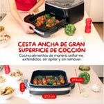 Moulinex Freidora de Aire Easy Fry XL Surface, 2200 W, doble resistencia, cocción uniforme, cesta ancha, 10 programas automáticos, horno para pizzas, diseño compacto, ventana de visualización, AL4018