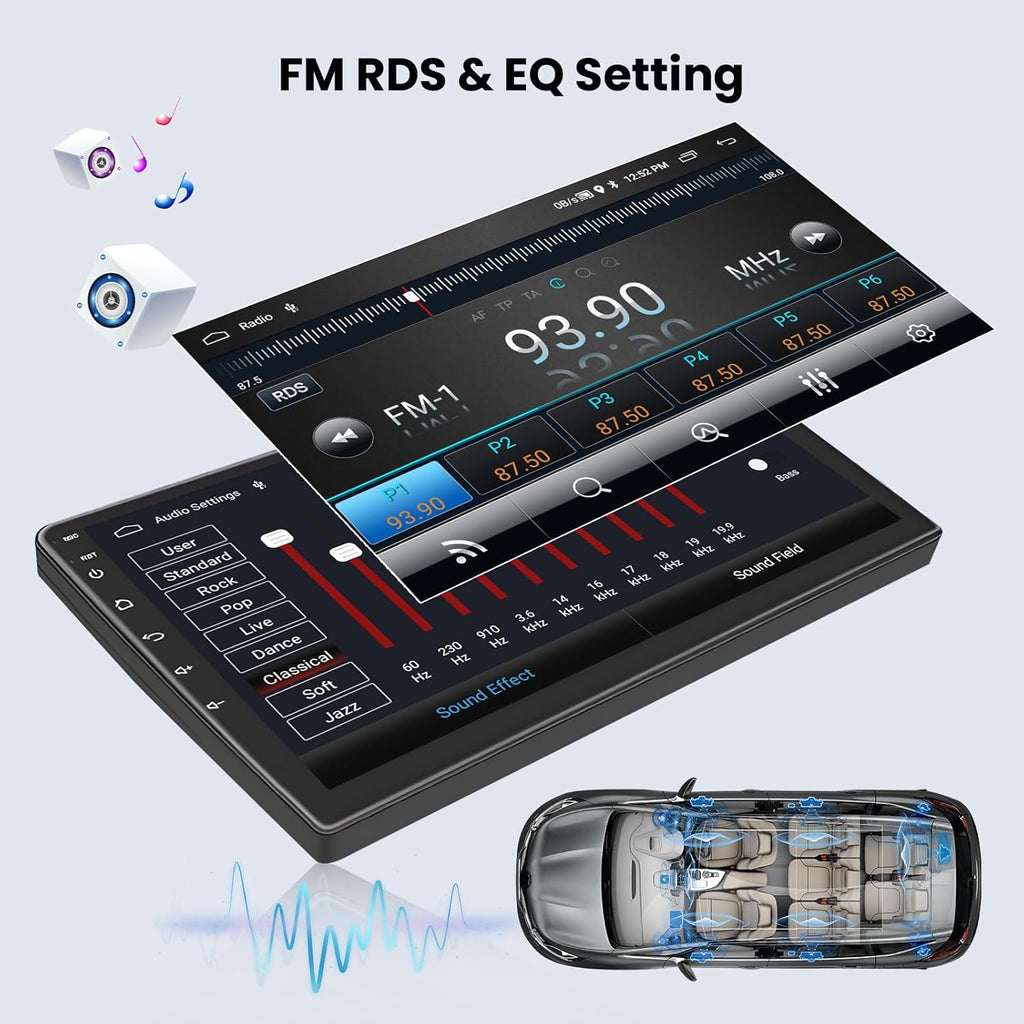 Autorradio Android 15 de 2+64GB para Renault Megane 3 2009-2014, Radio con pantalla táctil de 9 pulgadas, Carplay y Android Auto inalámbricos, Hikity, Bluetooth, Estéreo, WiFi, RDS, USB + Cámara de visión trasera